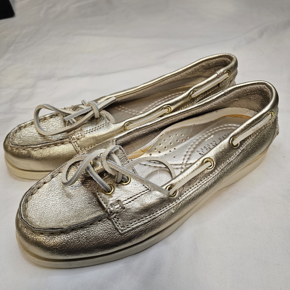 Raloh Lauren Women's Leather Metallic Boat Shoes Size 6B